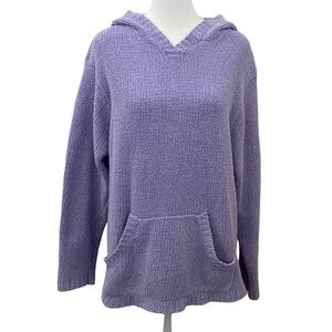 Alpine Design Lavender Knit  Hooded Sweater. Size M. Front Pocket.